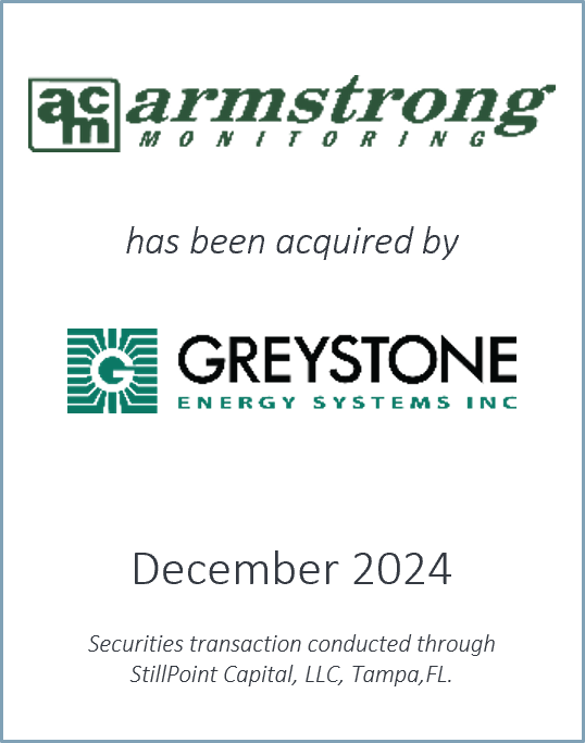 December 2024: Origin Merchant Partners acted as Financial Advisor to Armstrong Monitoring on its Sale to Greystone Energy Systems